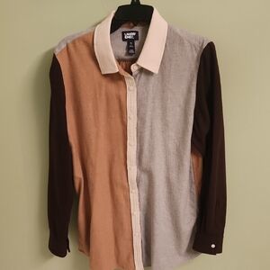 Lands' End Women's Multi-Color Long Sleeve Cotton Button Up